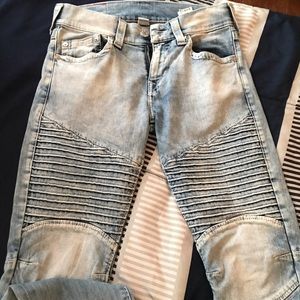 Skinny light blue biker jeans size 30